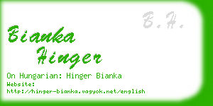 bianka hinger business card